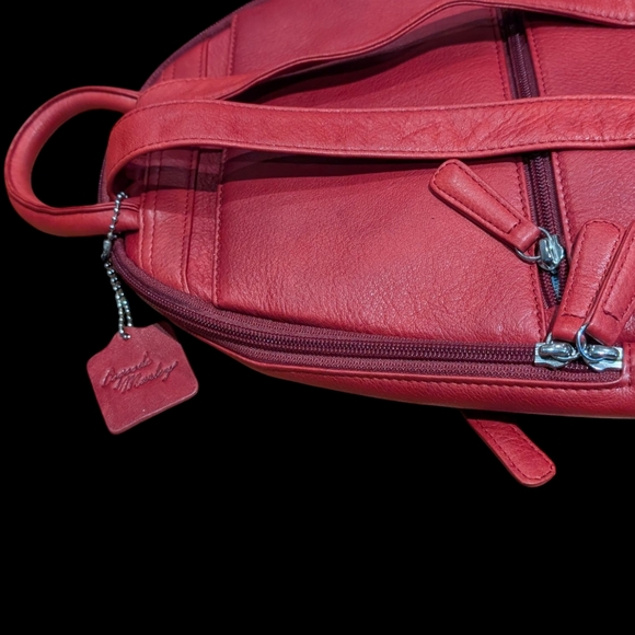 Osgoode Marley Red Leather Backpack - Picture 4 of 4